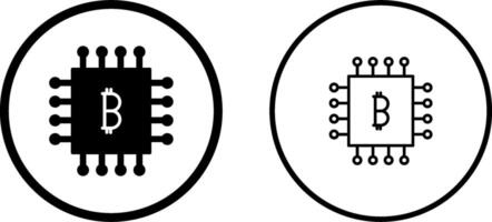 Bitcoin Chip Vector Icon