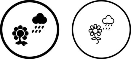 Flower with rain Vector Icon