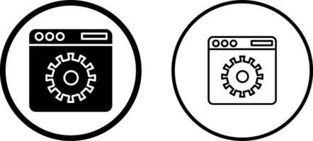 icono de vector de configuración de sitio web