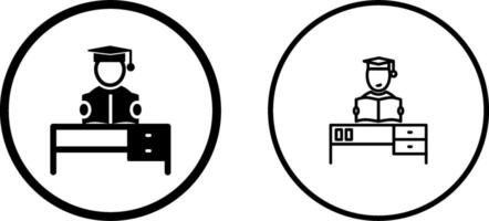 estudiando en escritorio ii vector icono