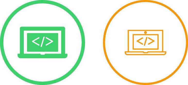 codificación computadora vector icono