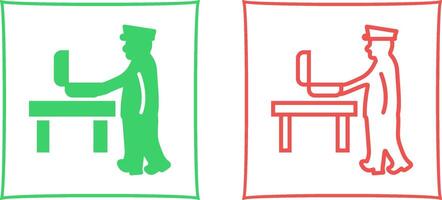 Guard Checking Briefcase Vector Icon