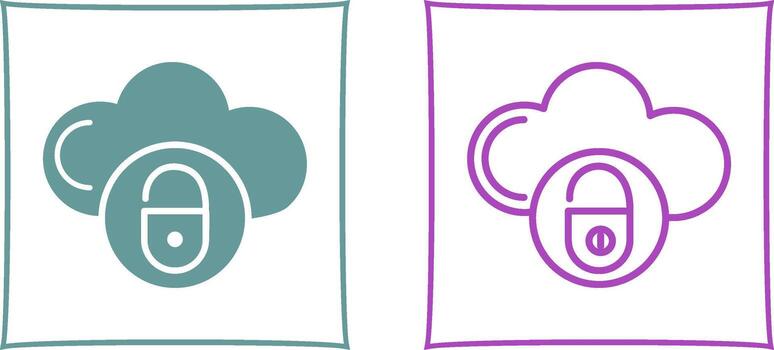 icono de vector de nube segura