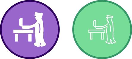 Guard Checking Briefcase Vector Icon
