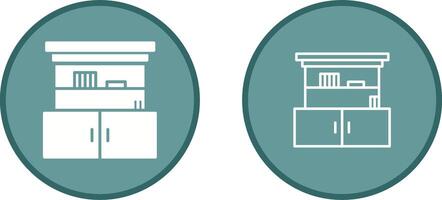 Cupboard with Shelves Vector Icon