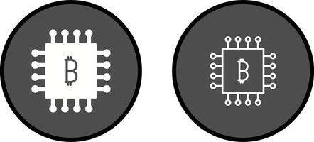 Bitcoin Chip Vector Icon