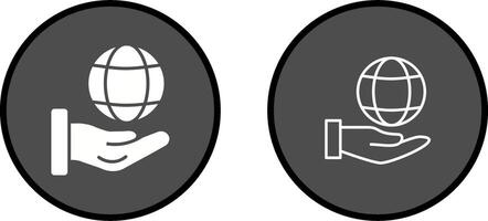 icono de vector de mano global