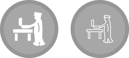 Guard Checking Briefcase Vector Icon