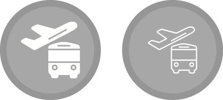 Bus On Airport Vector Icon