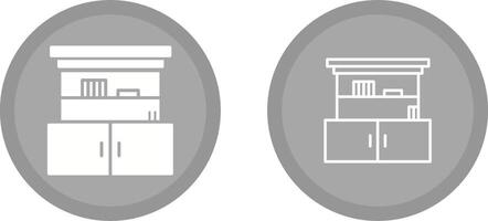 Cupboard with Shelves Vector Icon