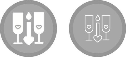 Two Glasses Romantic Vector Icon