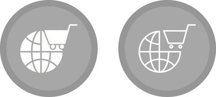 icono de vector de compras del mundo