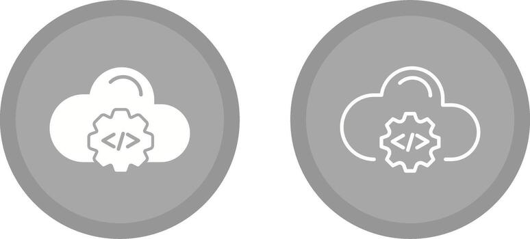 icono de vector de codificación de nube