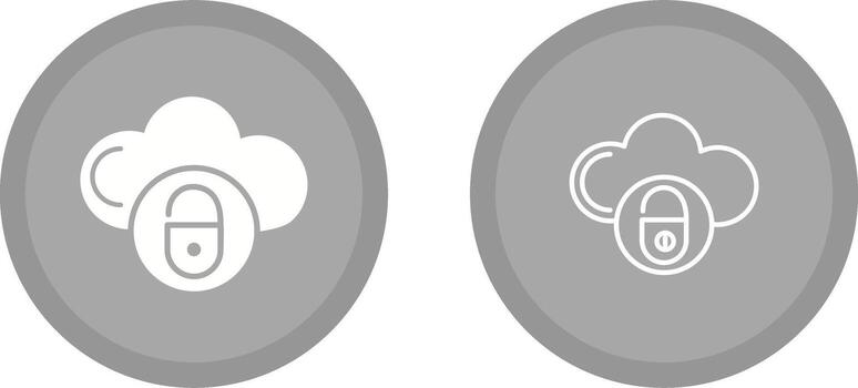 icono de vector de nube segura