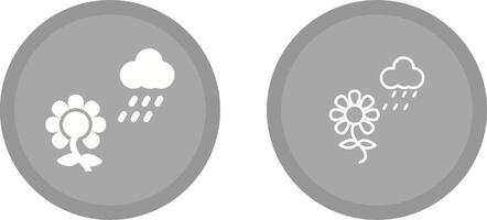 Flower with rain Vector Icon