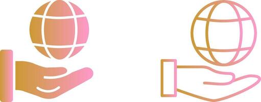 Global Hand Vector Icon