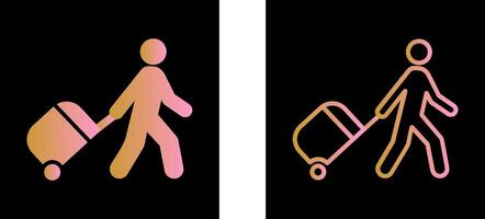 Walking With Luggage Vector Icon