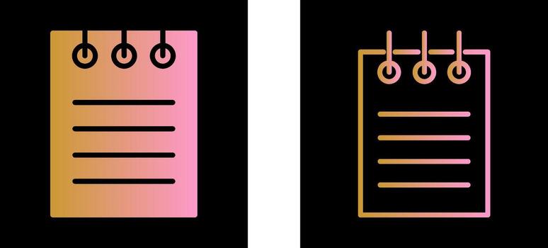 icono de vector de bloc de notas