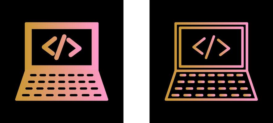 Writing Laptop Vector Icon