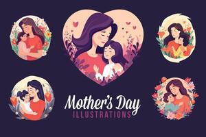 AI generated Mother's day Illustrations vector