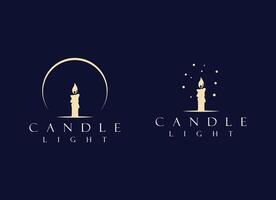 Candle light logo. Silhouette candle logo design for shop branding. vector