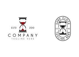 diseño de ilustración de vector de logotipo de reloj de arena, logotipo simple para marca, empresa, tienda, negocio