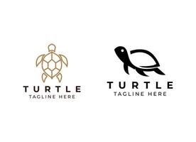 Turtle in the beach and sunset logo vector illustration