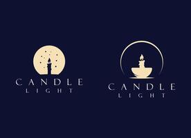 Candle light logo. Silhouette candle logo design for shop branding. vector