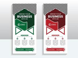 Modern business conference roll up banner or rack card design template vector