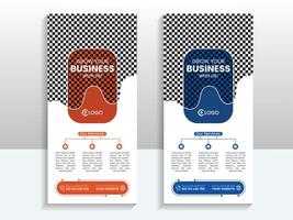 Modern business rack card or roll up banner design template for business vector