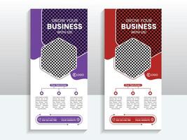 Modern business rack card or roll up banner design template for business vector