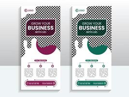 Modern business conference roll up banner or rack card design template vector