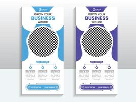 Modern business rack card or roll up banner design template for business vector