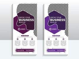 Modern business conference roll up banner or rack card design template vector