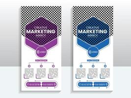 Modern business conference roll up banner or dl flyer design template vector