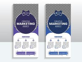 Modern business conference roll up banner or dl flyer design template vector