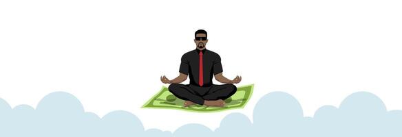 Businessman in meditation. vector