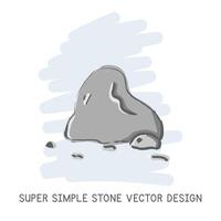 Super simple stone hand-drawn doodle style vector design. Nature elements concept. Cute stones quick simple drawing on a light blue sketch background