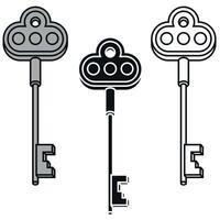 Vector design of keys for old locks, locksmith keys