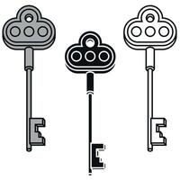 Vector design of keys for old locks, locksmith keys