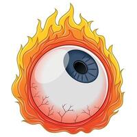 Eye surrounded with fire vector