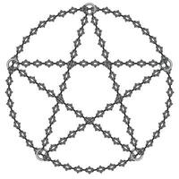 Pentagram of cutting chains vector