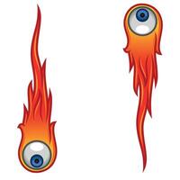 Eye surrounded with fire vector