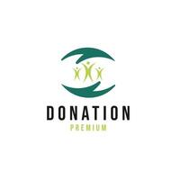 caridad donación organización o Fundación logo diseño ilustración idea vector