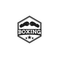 Boxer academia logo con boxeo guantes icono diseño concepto vector ilustración