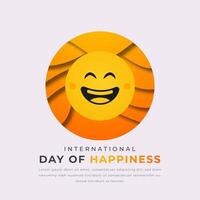 International Day of Happiness Paper cut style Vector Design Illustration for Background, Poster, Banner, Advertising, Greeting Card