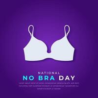 National No Bra Day Paper cut style Vector Design Illustration for Background, Poster, Banner, Advertising, Greeting Card