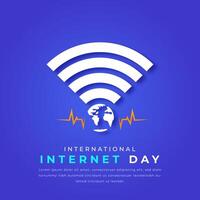 International Internet Day Paper cut style Vector Design Illustration for Background, Poster, Banner, Advertising, Greeting Card