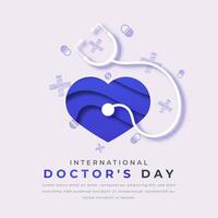 International Doctor's Day Paper cut style Vector Design Illustration for Background, Poster, Banner, Advertising, Greeting Card