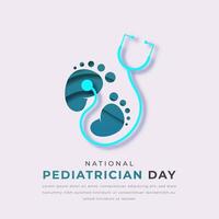 nacional pediatra día papel cortar estilo vector diseño ilustración para fondo, póster, bandera, publicidad, saludo tarjeta